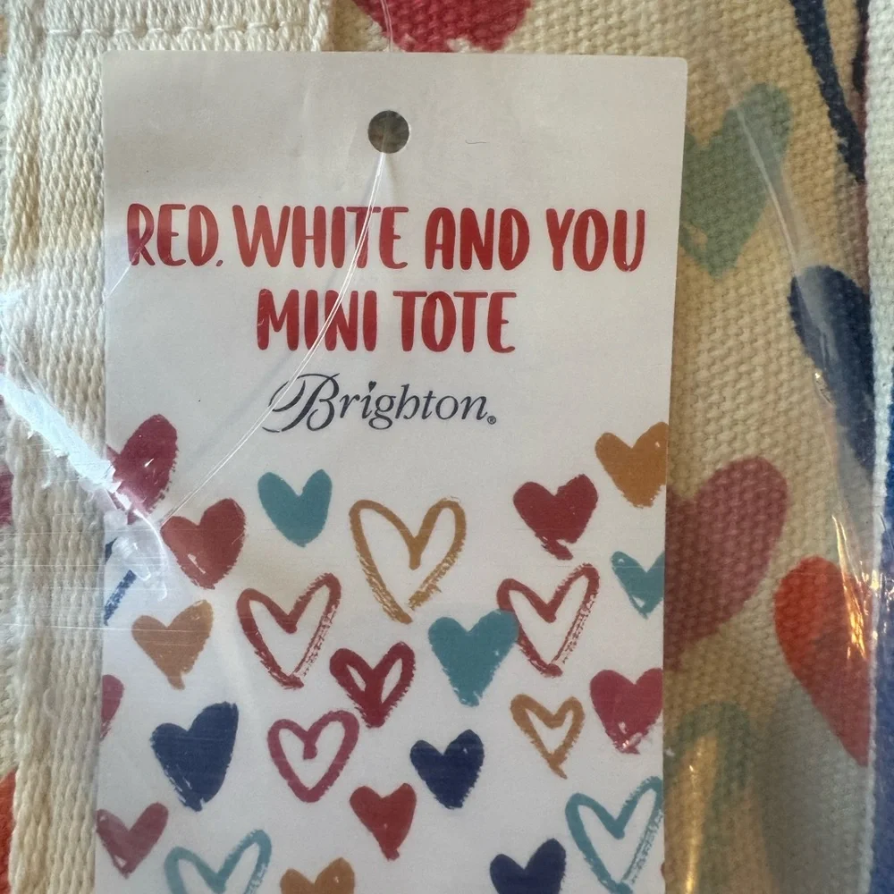 Red White and You “LOVE” Canvas Tote Bag – Colorful Heart Print NWT $150 Retail